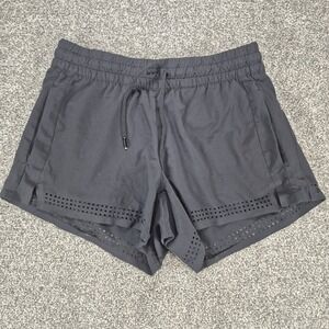 Athleta Baja Short‎ Women's 2 Black Laser Cut Trim 4" Inseam Athletic